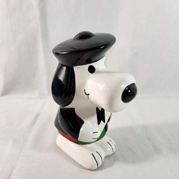 Snoopy Peanuts 1966 Scottish Bagpipes Ceramic Piggy Bank w/ Stopper VG+ Vintage - Picture 2 of 12